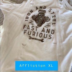 Affliction XL cold shoulder shirt